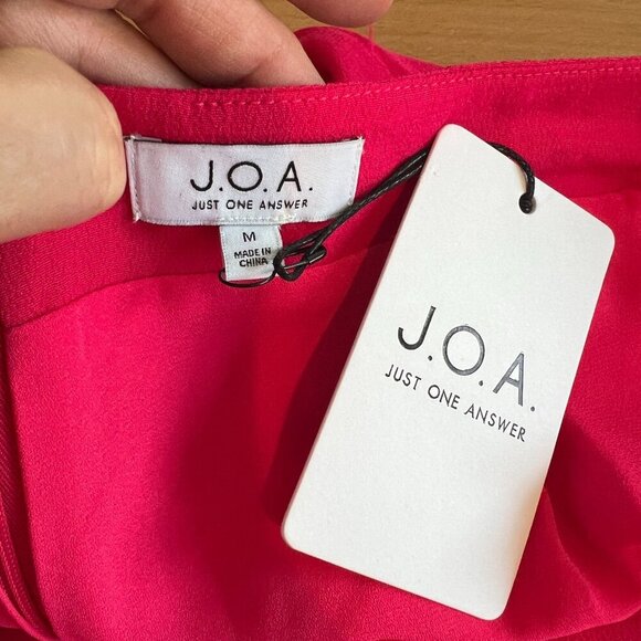 J.O.A Just One Answer Heidi Faux Wrap Midi Pencil Skirt MEDIUM Hot Pink - Picture 5 of 9